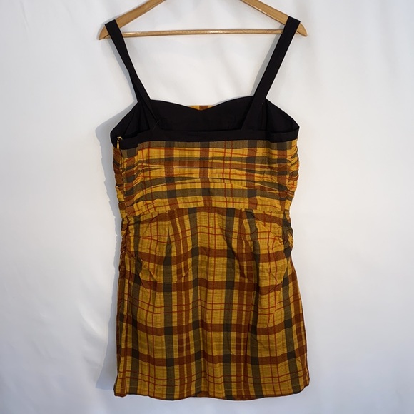 Let Me Be Plaid Mini Dress in Yellow and Red Plaid by Anthropologie size M NWT - Picture 8 of 14